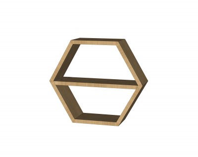 Závěsná police HEXAGON - NA MÍRU s poličkou