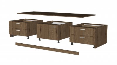 Komoda PAOLA - NA MÍRU, čtyři šuplíky, jedny dvířka, sokl