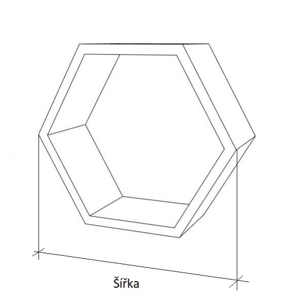 Závěsná police HEXAGON - NA MÍRU v různých barvách