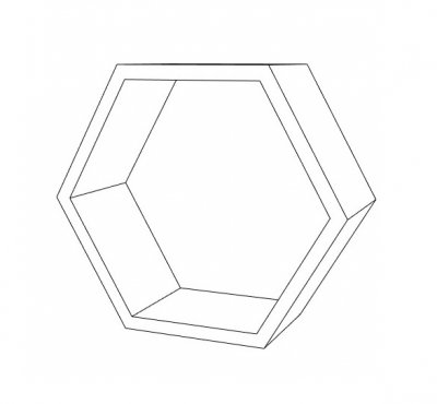 Závěsná police HEXAGON s volitelným dekorem 