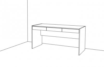 Elegantní psací stůl DRAW - NA MÍRU - tři šuplíky